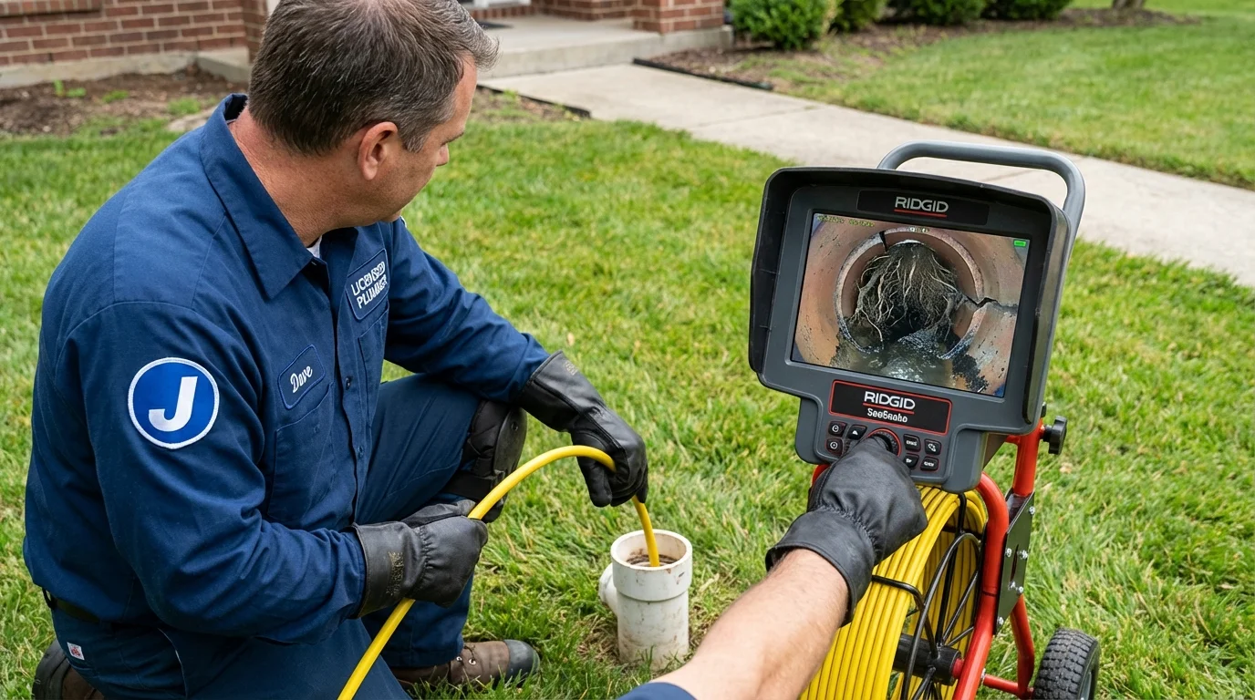 Sewer camera inspection being performed by Johns Plumbing LLC in Bridge City